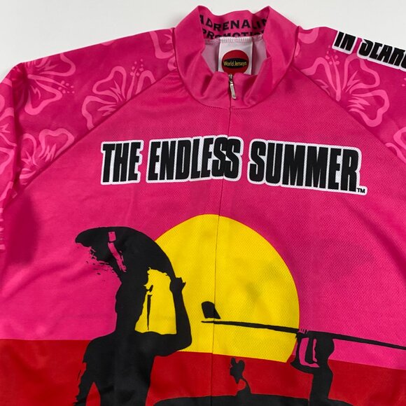 Endless Summer World Cycling Jersey Bib Large Pink Bruce Brown Surf Surfing - Picture 5 of 11